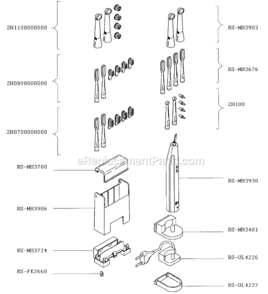 Page A Diagram and Parts List for MH581  Rowenta Toothbrush