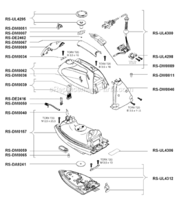 Page A Diagram and Parts List for SM700  Rowenta Steamer