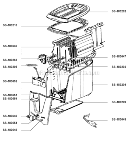 Part Location Diagram of SS-183208 Rowenta Spring/Grid