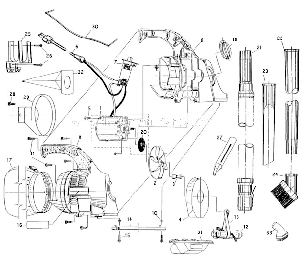 Page A Diagram and Parts List for 103B  Royal Hand Vacuum