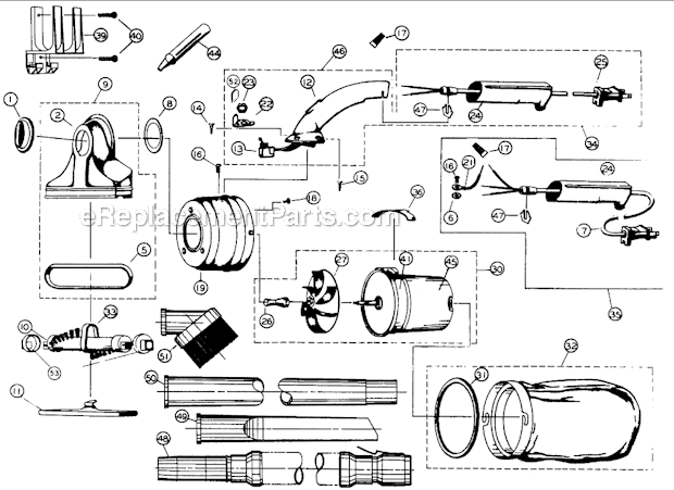 Page A Diagram and Parts List for 501  Royal Hand Vacuum