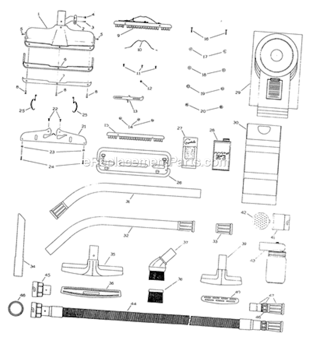 Page A Diagram and Parts List for 866  Royal Upright Vacuum