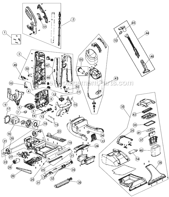 Page A Diagram and Parts List for RY7600  Royal Carpet Cleaner