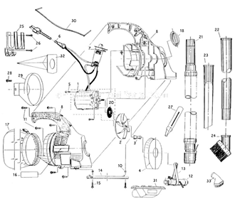 Page A Diagram and Parts List for 103B  Royal Hand Vacuum