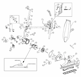 Page A Diagram and Parts List for 3008  Royal Upright Vacuum