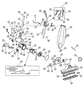 Page A Diagram and Parts List for CR5128 Z Royal Upright Vacuum