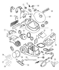 Page A Diagram and Parts List for RY1000  Royal Canister Vacuum