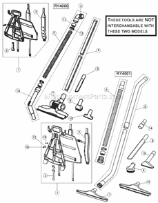Page B Diagram and Parts List for RY4000  Royal Canister Vacuum