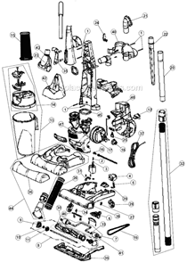 Page A Diagram and Parts List for RY6100  Royal Upright Vacuum