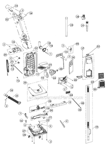 Page A Diagram and Parts List for RY7050  Royal Canister Vacuum