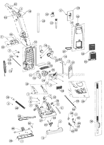 Page A Diagram and Parts List for RY8000  Royal Canister Vacuum