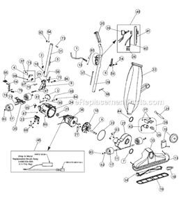 Page A Diagram and Parts List for RY8100  Royal Upright Vacuum