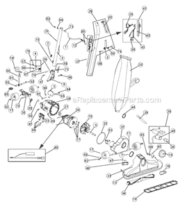 Page A Diagram and Parts List for RY8400  Royal Upright Vacuum