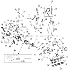 Page A Diagram and Parts List for RY8600  Royal Upright Vacuum