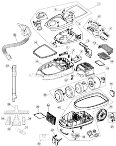 Page A Diagram and Parts List for SR30020  Royal Canister Vacuum