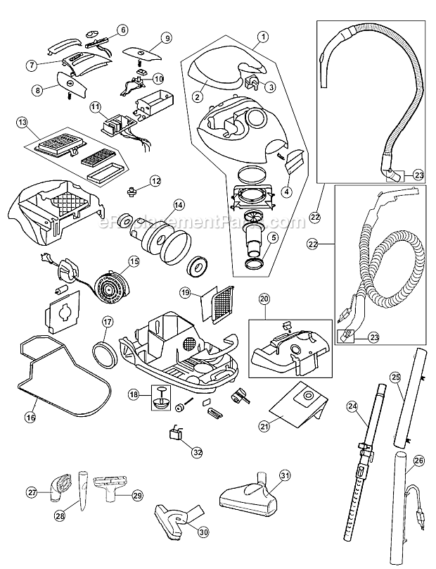 Page A Diagram and Parts List for SR30017  Royal Upright Vacuum