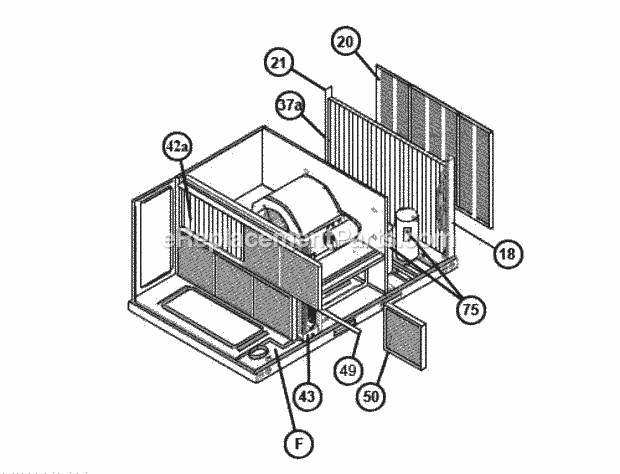 Filter-Coil Assembly 120 Diagram and Parts List for RKHL-D180CL25E  Ruud Heater