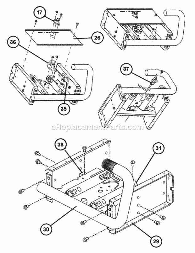 Burner Detail Diagram and Parts List for 80LS07EBR01  Ruud Furnace