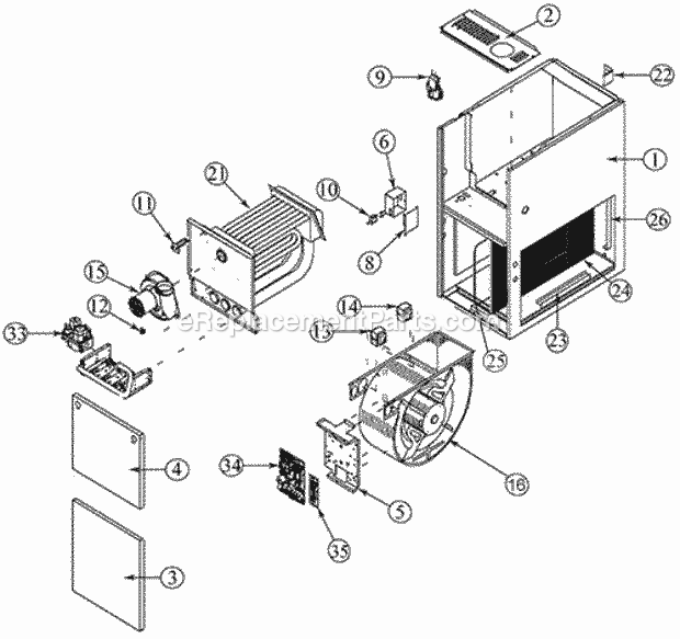 Exploded View Diagram and Parts List for UGPR-05NBMKR  Ruud Furnace