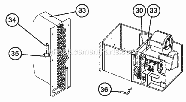 Coil Assembly Diagram and Parts List for RSNM-A048JK000AUA  Ruud Air Conditioner