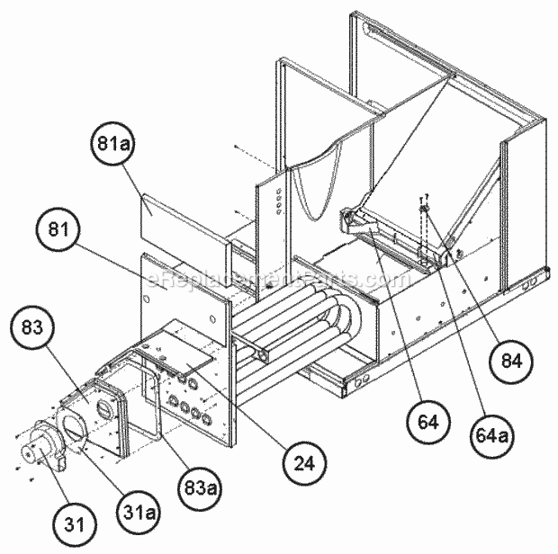 Collector Box - Heat Exchanger Diagram and Parts List for RGEA14036AJD081AA  Ruud Heater