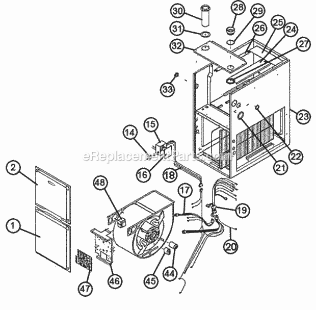 Exploded View Diagram and Parts List for 90RJ06EES01  Ruud Furnace