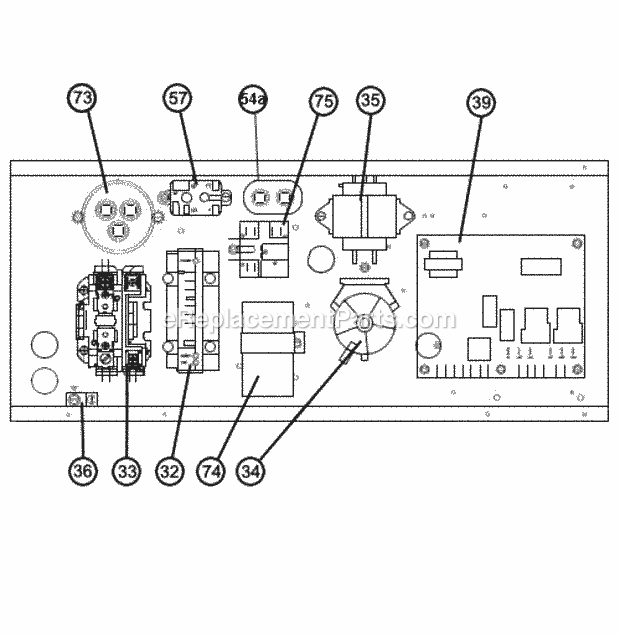 Electrical Control Box Diagram and Parts List for RGEA14036AJD081AA  Ruud Heater