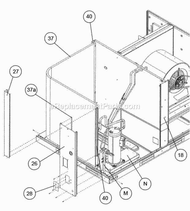 Corner Panels Diagram and Parts List for RACDZR090ACA000AABC1  Ruud Air Conditioner