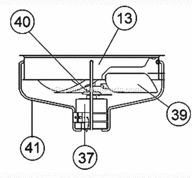 Fan Assembly Diagram and Parts List for RPWE-090DAZ  Ruud Heater