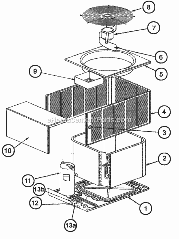 Exploded View 078-090 Old Cabinet Diagram and Parts List for RAWL-090CAZ  Ruud Air Conditioner