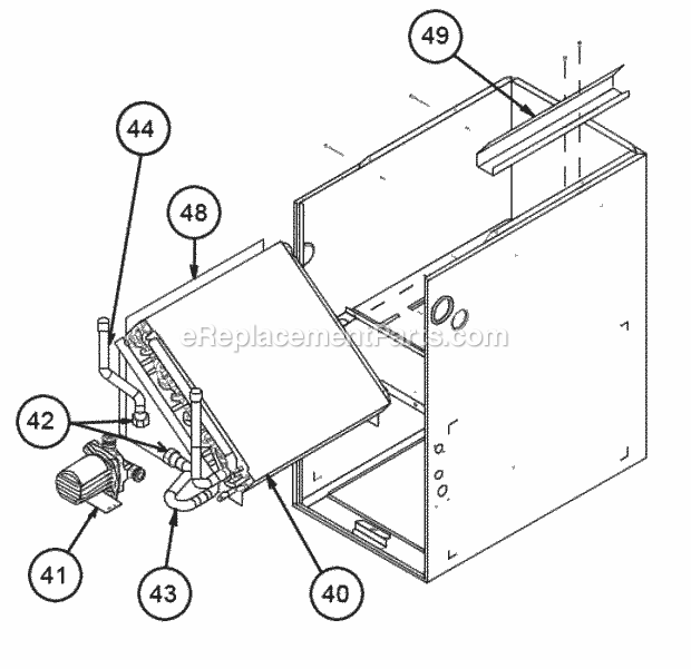 Cabinet-Coil Assembly 06w-08w Diagram and Parts List for RHWB-06WMP48A  Ruud Air Conditioner