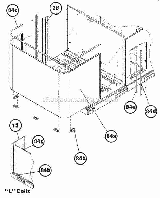 Condenser Coil Pads 036-060 Diagram and Parts List for RKQN-C036CL08EBFA  Ruud Heater