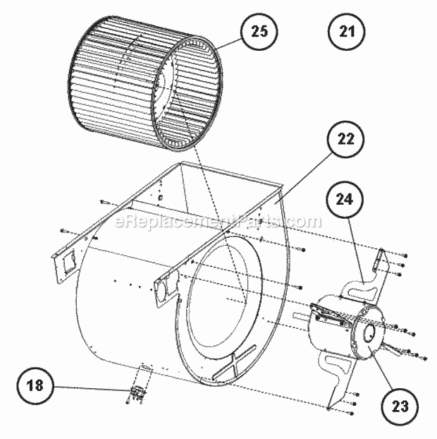 Blower Assembly Diagram and Parts List for R801PA100317ZXA  Ruud Furnace