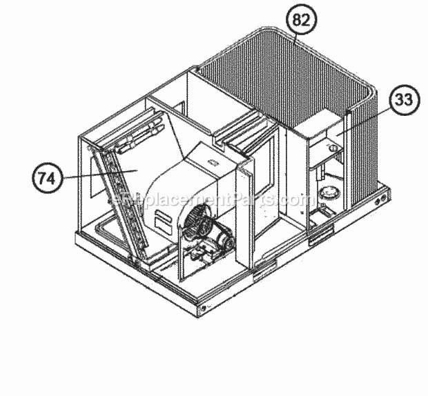 Coil Group Cut-Away View Diagram and Parts List for RJKA-A036CK000  Ruud Heater