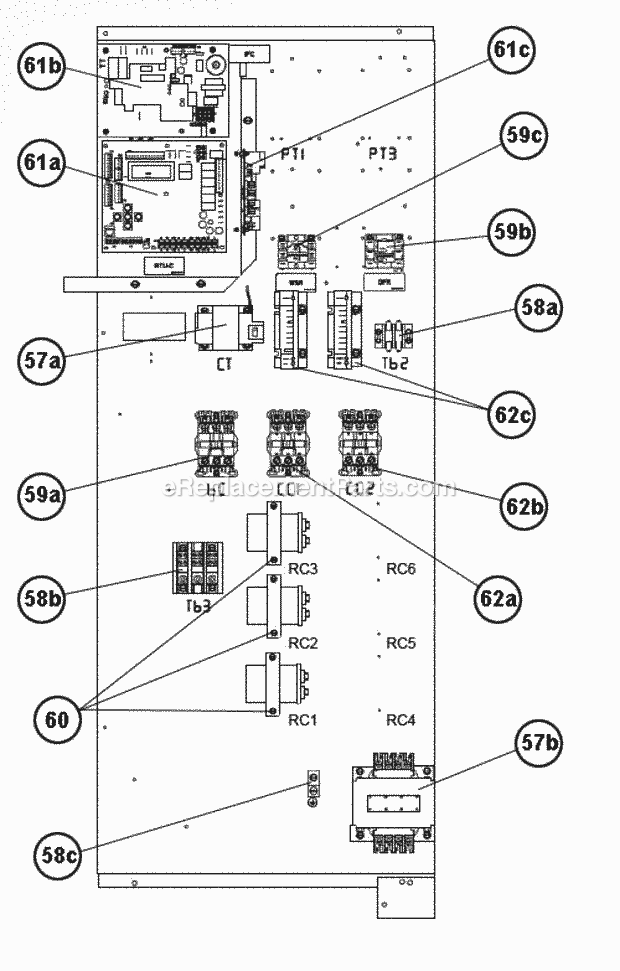 Control Box 180 Diagram and Parts List for RKHL-D180CL25E  Ruud Heater