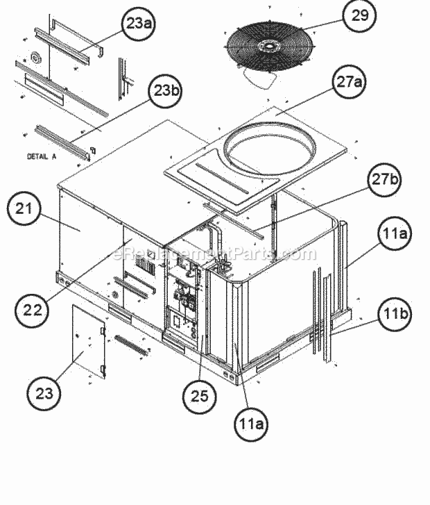 Top Panel View (Hinged-Panels) Diagram and Parts List for RLQN-C060DV000  Ruud Air Conditioner