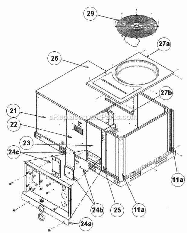 Top Panel View 036-060 Diagram and Parts List for RLQN-C060DV000  Ruud Air Conditioner