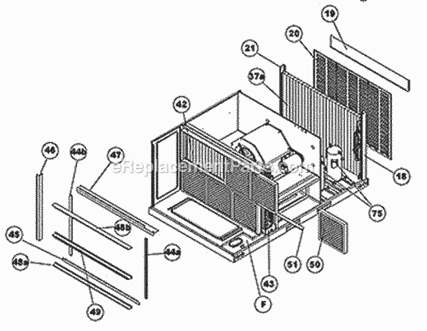 Filter Rack Assembly 090-150 Diagram and Parts List for RKMB-A090DL15EAC  Ruud Heater
