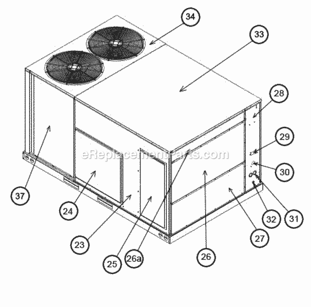 Exterior - Back 090-120 Diagram and Parts List for RJNL-C072CM000CZH  Ruud Heater