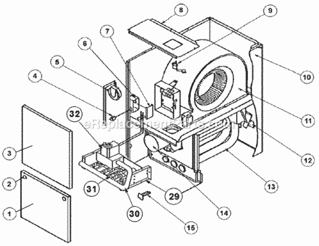 Exploded View Diagram and Parts List for 80LS07EBR01  Ruud Furnace