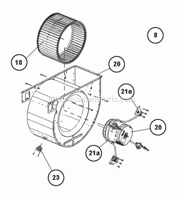 Blower Assembly Diagram and Parts List for RGLT-12NARMR  Ruud Furnace