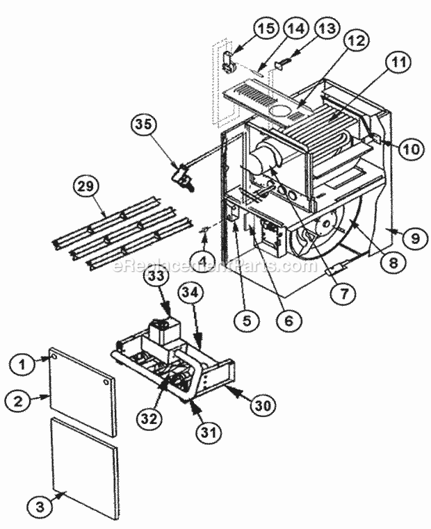 Exploded View Diagram and Parts List for 80PS05EAR01  Ruud Furnace