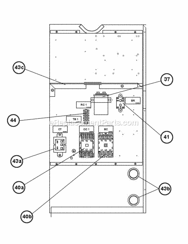 Control Box Diagram and Parts List for RLKN-B072YM000  Ruud Air Conditioner