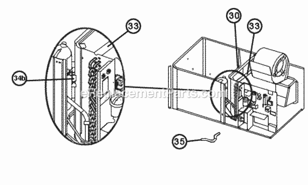 Coil Assembly Diagram and Parts List for RQRM-A060JK000  Ruud Heater
