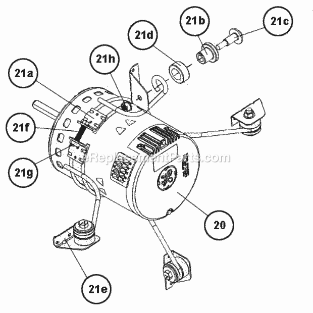 Motor Bracket Assembly Diagram and Parts List for RGLT-12NARMR  Ruud Furnace