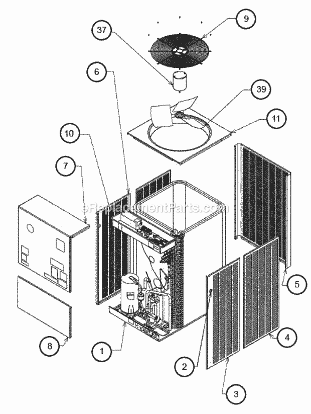 Exploded View - Exterior Panels 090 Diagram and Parts List for RPWL-090DAZ  Ruud Heater