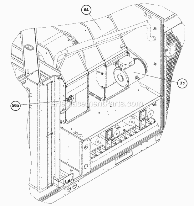Blower Compartment View 180-300 Diagram and Parts List for RKNL-C300CL40EJBJ  Ruud Heater