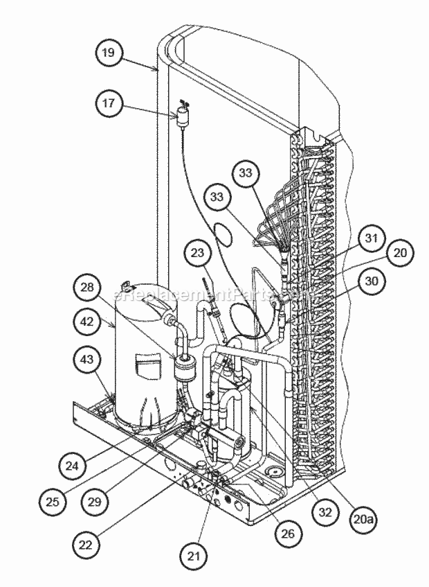 Interior Components - 090 Diagram and Parts List for RPWL-090DAZ  Ruud Heater