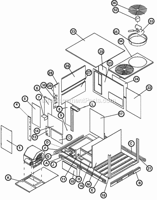 Exploded View 072-151 Diagram and Parts List for RLNL-C073YL000  Ruud Air Conditioner