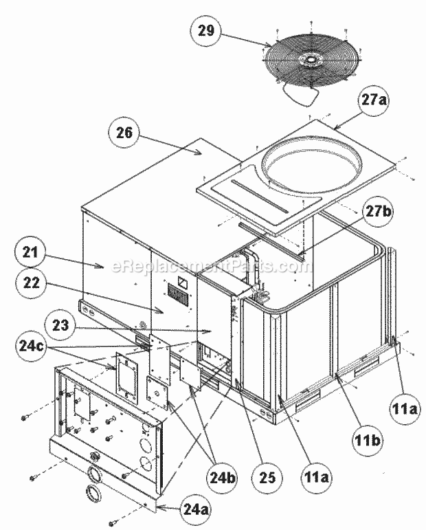 Top Panel View 036-060 Diagram and Parts List for RLNL-G060CL024  Ruud Air Conditioner